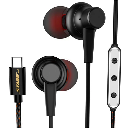 StageSound USB C Headphones, USB Type C Earphones Magnetic Wired Earbuds Noise Canceling in-Ear Headset with Microphone, Compatible with Samsung Galaxy S24 Ultra S23 S22 S21 S20 Ultra Note 10 20 S20 FE A53