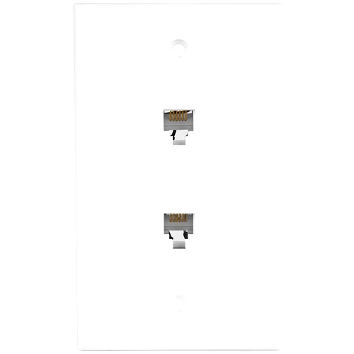 ENERLITES Duplex RJ11 Telephone Jack Wall Plate, 6-Position 6-Conductor 6P6C (2 Line Support), 1-Gang 4.50