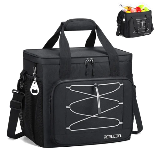 RealCool Soft Cooler Bag 35/45Can, Collapsible Cooler Insulated Leak Proof, Large Lunch Box for Men Women, Soft-Sided Cooler for Picnic, Grocery, Beach, Camping, Travel