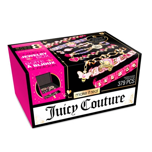 Make It Real Glamour Jewelry Set - Jewelry Box & Friendship Bracelet Kit with Beads, Chains & Charms for Girls & Teens - Ages 8+