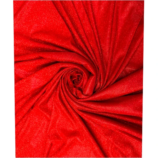 Sew The Trend Sparkle Glitter Lurex Knit Fabric – Red – Shimmery Stretch Spandex for Costumes, Dancewear & Crafts – 54