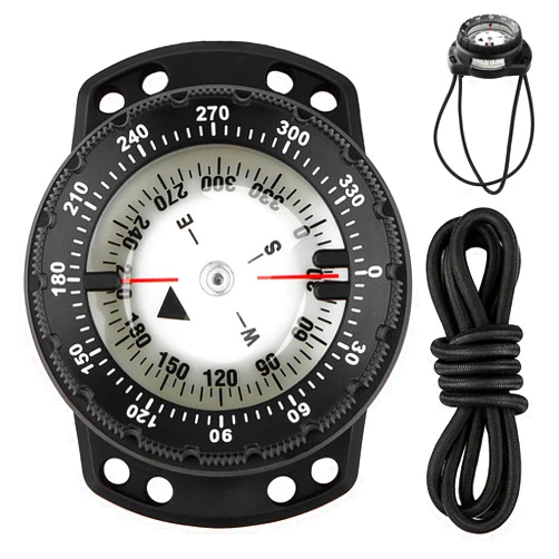 OVOVFANY Scuba Dive Compass, Waterproof 5ATM Marine Navigation Wrist Compass with Bungee Mount and Cord, Glow in The Dark for Underwater Diving, Sailing, Camping, Kayaking, Hiking