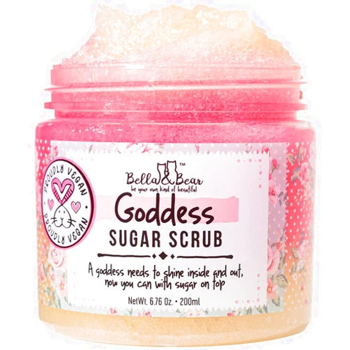 Bella and Bear Goddess Sugar Scrub, No Parabens, New Fragrance, Cruelty-Free, Vegan-Friendly Exfoliating, 6.7oz