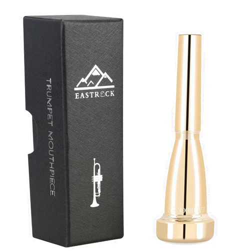 EASTROCK Trumpet Mouthpiece 5C Gold Plated Heavy Bullet Shape Vaccum Package
