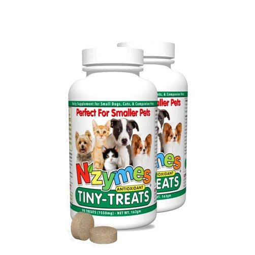 Nzymes® Antioxidant Tiny Treats - for Dogs Joints, HIPS, Paralysis, Skin, Coat, Hair Loss, Aging, Digestion, Seizures - Dog Treats for Small Dogs - 180 Treats - Made in The USA