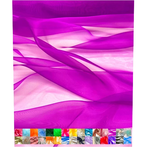 Sew The Trend Sheer Organza Fabric by The Yard for Sewing Fashion Wedding Dress DIY Event Decorations, 60’’ Wide Sparkle Silky Crystal Organza Fabric (Magenta, 50 Yard)