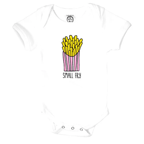 The Spunky Stork Baby Girl Boy Small Fry French Fries Organic Funny Bodysuit