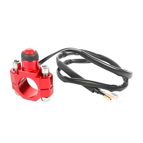 VARGTR CNC Motorcycle Engine Stop Start Kill Switch Button,Car Accessories Motorcycle Engine Stop Start Kill Switch Button with Mounting Backplate for KLX450 CR125 CRF250 ATV (Red)