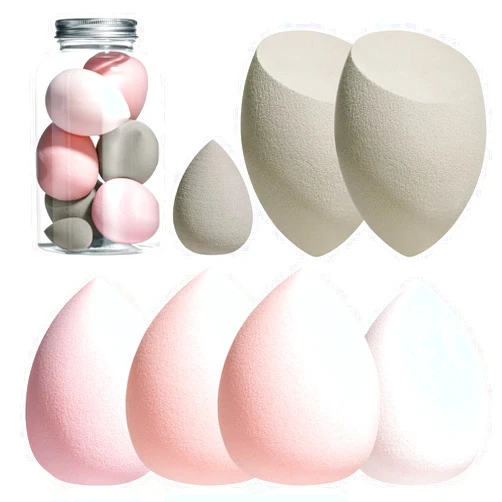 BS-MALL Makeup Sponge Set BS-MALL Blender Sponges 7 Pcs for Liquid, Cream, and Powder, Multi-colored with 1 Mini Makeup Sponge Pink (F-PinkGrey)