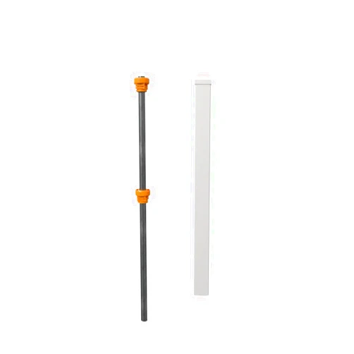 WamBam Fence 4ft Tall (1 Post) No Dig WamBam Finishing Post with Steel Pipe Anchor Kit, Permanent White Vinyl Post for Nantucket, Sturbridge, and Westport Fence and Gate Kits, BL19042
