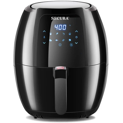 Secura Max 6.3Qt Air Fryer, 1700W Digital Hot Air Fryer | 10-in-1 Oven Oilless Electric Cooker w/Preheat & Shake Remind, 8 Cooking Presets, Nonstick Basket, ETL Listed