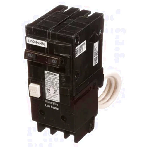 Siemens QF250A Breaker Ground Fault Circuit Interrupter, 50 Amp, 2 Pole, 240 Volt, 10,000 AIC