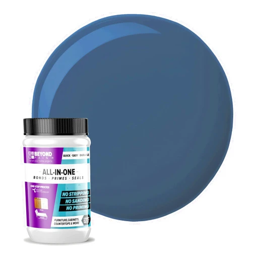 Beyond Paint All-in-One Refinishing Paint, No Sanding, Matte Finish for Cabinets, Countertops, Furniture and Doors, 1 Quart, Deep Blue