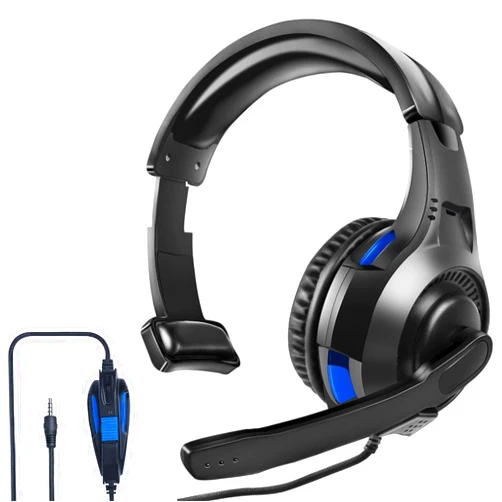 ArVin One Ear Headset with Mic for PS5/PS4/Xbox One/Xbox Series X/S/Nintendo Switch/Lite/Steam Deck, Gaming Headphone with Microphone Control, 3.5MM Wired Unilateral Chat Headset for Laptop/Tablets/Phone/PC