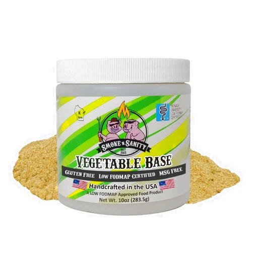 Smoke n Sanity - SnS Vegetable Base, Certified Low FODMAP, Vegetarian, Gluten Free, Dairy Free, MSG Free, Ideal for Soups, Casseroles, Gravies, and Sauces, Made in USA, 10 oz Jar