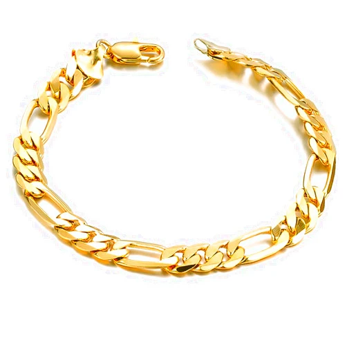Taoqiao Men Gold Personalized Cuban Bracelet 7.5/8.5/9inch 18K Gold Plated Stainless Steel Figora Classic Hip Hop Gold Bracelet for Men