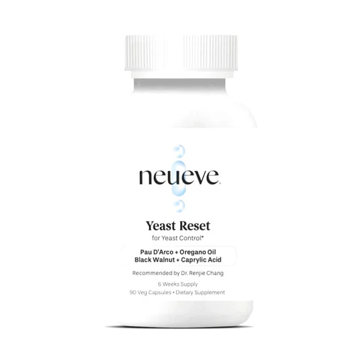 NeuEve Yeast Reset Supplement for Yeast Control, Yeast Relief, 90 Veg Capsules, 6 Weeks Supply