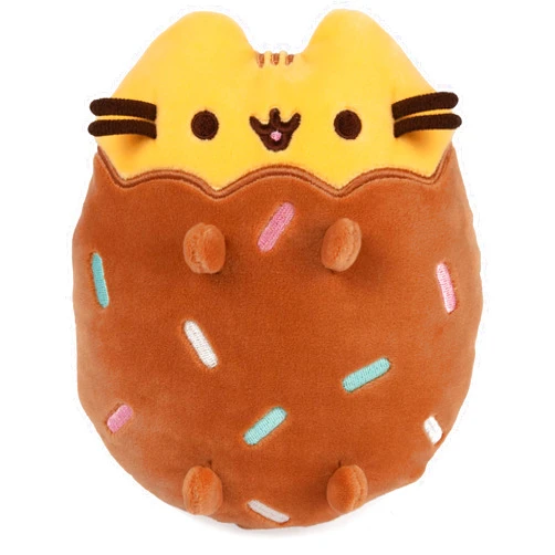 GUND Pusheen Chocolate Dipped Cookie Squisheen, Stuffed Animal for Ages 8 and Up, Brown/Yellow, 6”