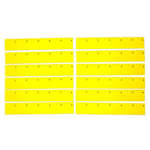 Novel Merk Utility Ruler 6 Inch Teacher Decorations Small Refrigerator Magnets Set Party Favors & Carnival Prizes Miniature Design (12 Pieces)