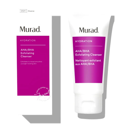 Murad AHA/BHA Exfoliating Cleanser - Hydration Exfoliating & Moisturizing Salicylic, Lactic and Glycolic Acid Face Wash - Creamy Skin Smoothing Treatment Backed by Science