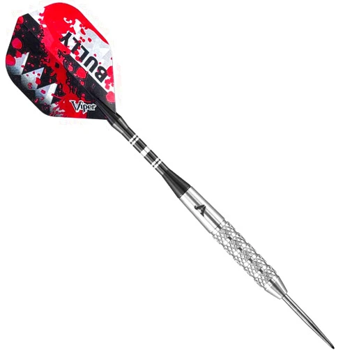 Viper Bully 80% Tungsten Steel Tip Darts with Storage/Travel Case, Coarse Knurling, 24 Grams,Silver