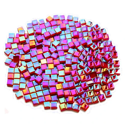 CHICSHIS 0.66lbs Ruby Red Iridescent Mosaic Tiles, 3/8