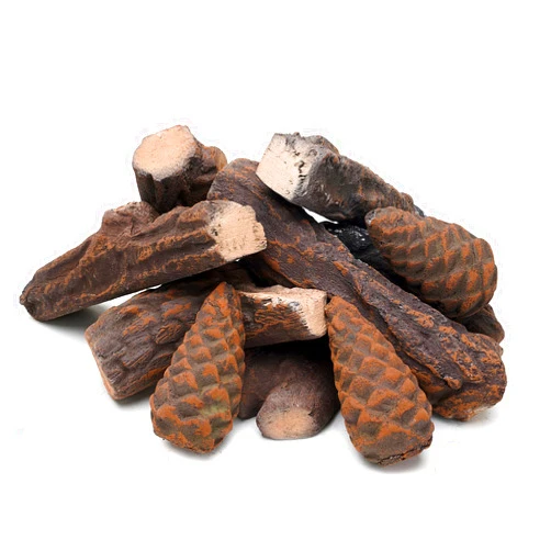 Skyflame 10 Small Piece Set of Ceramic Wood Logs & Accessories for All Types of Indoor Gas Inserts | Ventless & Vented | Propane | Gel | Ethanol | Electric or Outdoor Fireplaces & Fire Pits