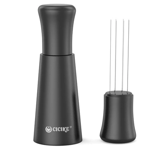 Cicike WDT Tool Espresso with Customized Stainless Steel Needles, Espresso Distribution Tool, Espresso Stirrer, Anodized Aluminum Alloy Handle with Stand for Barista, Additional Needles for Replacement
