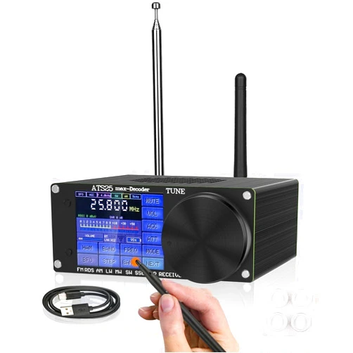Pinaple Si4732 ATS25 MAX Decoder SDR Radio Receiver,Portable 4.17 Version All Band Shortwave Radio,Adds CW RTty Decoding Function,WiFi Function,4000mAh Battery Bandpass Filter,FM LW (MW SW) and SSB