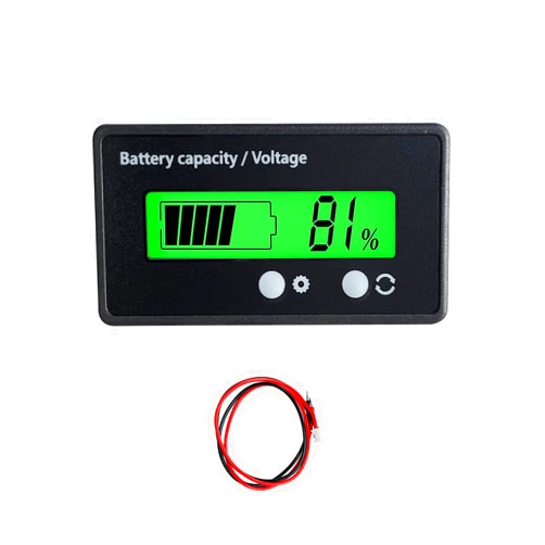 Dickno 12V 24V 36V 48V 60V 72V 84V Golf Cart Battery Meter, Battery Capacity Indicator with LCD Display Backlight, Waterproof Monitor Gauge Digital Voltmeter Tester for Car Golf Cart (Green)