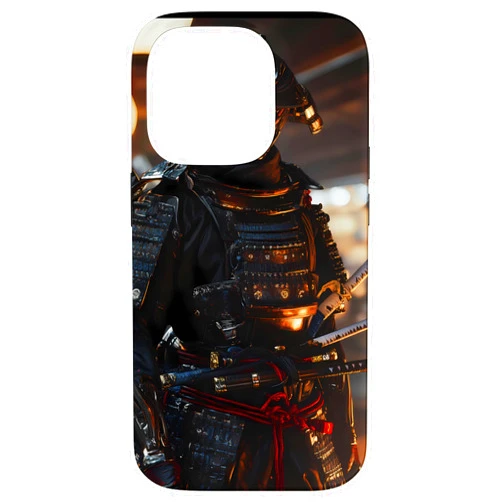 Modern Aesthetic Design Studio iPhone 14 Pro Futuristic Ghost Samurai Japanese Cyberpunk Warrior Pattern Case