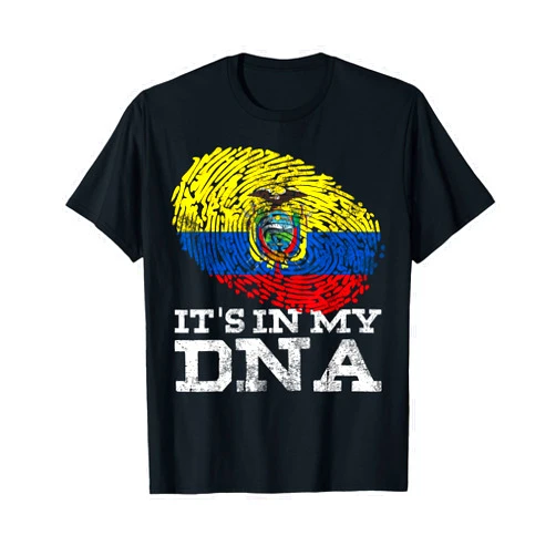 Vintage Patriotic Ecuadorian Clothes Ecuador Gifts It's In My DNA Ecuadorian Hispanic Gifts Cool Ecuador Flag T-Shirt
