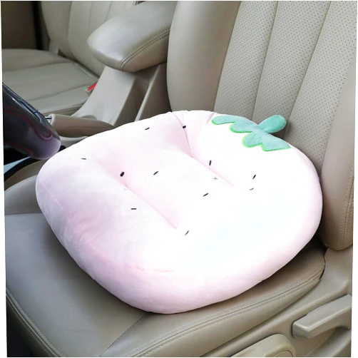 SMIUPIN Cartoon Plush Car Booster Seat Cushion, Cute Funny Car Seat Cushion Heightening,Chair Cushion for Office Sofa Living Room (Strawberry)