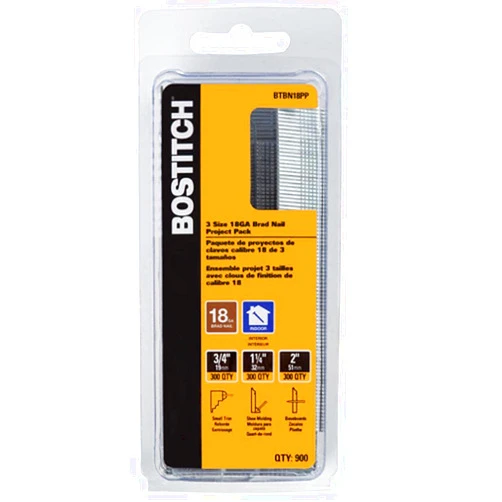 Bostitch 18 GA Brad Nail Project Pack 900 Qty