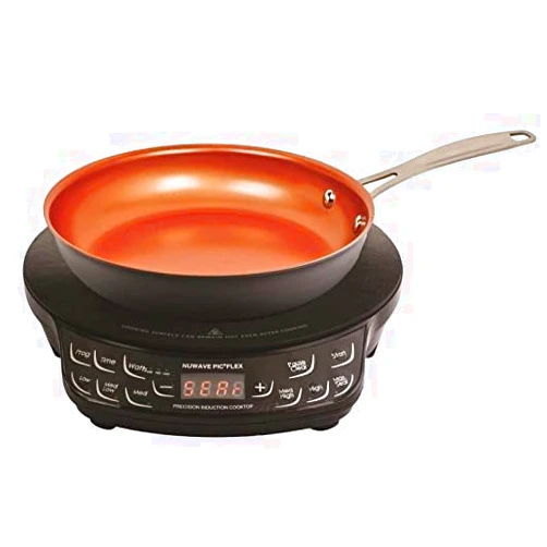 Nuwave PIC Flex with 9-inch Anodized Duralon, Non-Stick Fry Pan, Portable, Powerful Induction Cooktop, 6.5-Inch Heating Coil