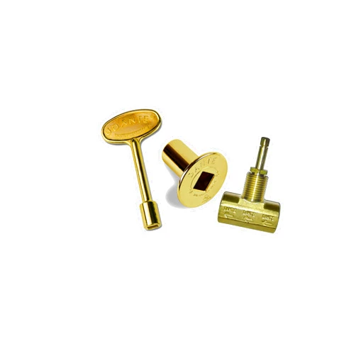 Dante Products Combo Pack with Straight 1/2-inch Globe Valve, Polished Brass Floor Plate and 3-inch Key