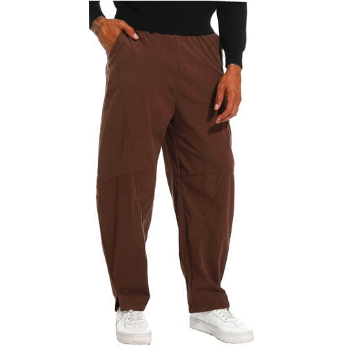 CLANMILUMS Men's Casual Corduroy Pants Elastic Waist Drawstring Loose Long Trousers