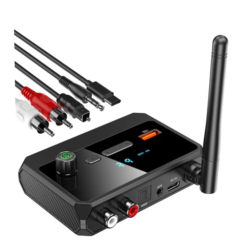 KAIY Bluetooth 5.3 Receiver for Home Stereo, Low Latency & HD Music Audio Bluetooth to RCA Adapter for Stereo/Speakers/Wired Speakers/Home Music Streaming Stereo System, Support Optical AUX 3.5mm