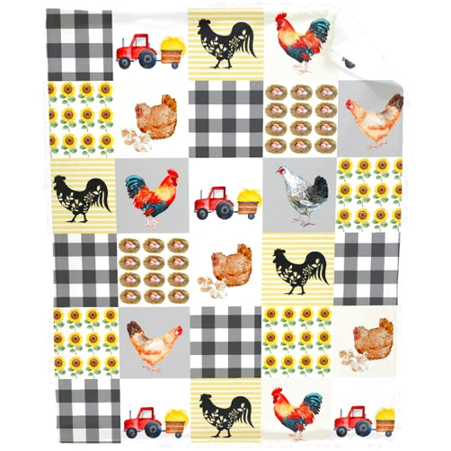 NIUJINMALI Farm Chicken Blanket Cozy Soft Lightweight Flannel Throw Blanket for Bed Sofa Travel All Season Small 50
