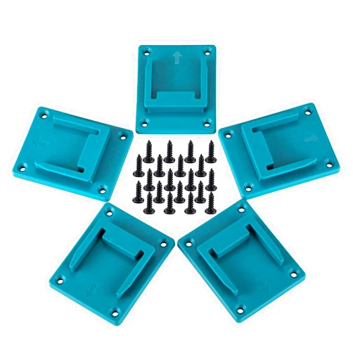 Anztek 5 Packs Tool Holder Dock Mount Compatible for makita 18V Li-ion Drill Tools Holder, Hanger(lot of 5,Cyan-Blue)