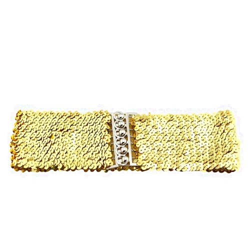 BONAMART Girl Wide Sequin Belt, Glitter Elastic Fabric Belt Cinch F Thin Women