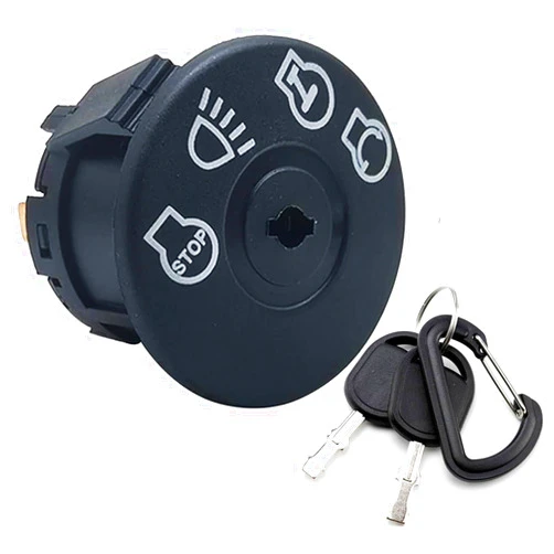 Fascinatte Starter Ignition Switch - Replaces Cub Cadet MTD Troy-Bilt Black Outdoor 925-1741, 725-1741 - w/DUST Shield - Includes 1 Umbrella & 1 Steel Key & Free Carabiner