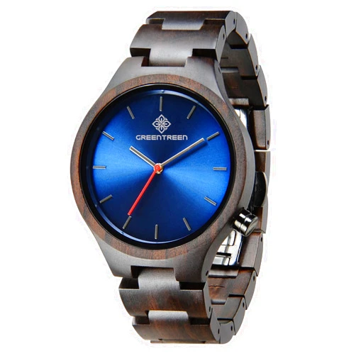 GREENTREEN Wooden Watches for Men: Analog Quartz Wrist Watch - Lightweight Natural Wood Watch for Birthday Wedding Graduation