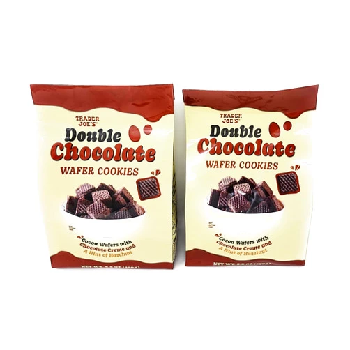 Generic Trader Joe's Double Chocolate Wafer Cookies Net Wt. 8.8 Oz (250g) - Pack of 2
