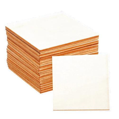 HARFINGTON 20pcs Unfinished Wooden Squares 3