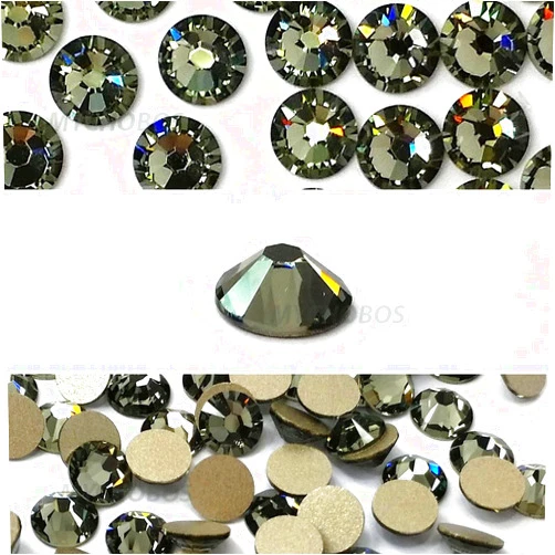 Crystal-Wholesale 144 pcs Black Diamond (215) Austrian New 2088 XIRIUS 12ss Flat Backs Rhinestones 3mm ss12 Made in Austria Crystal-Wholesale