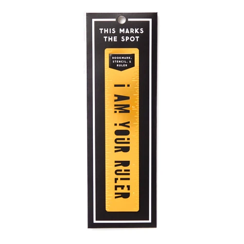 Brass Monkey I Am Your Ruler – Metal Bookmark Stencil with Matte Gold Plated Finish for Reading Measuring and Stenciling