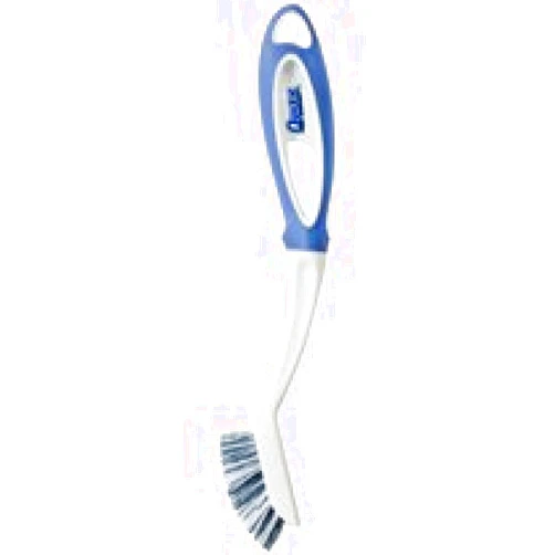 Quickie Cleaning Tile and Grout/Scrub Brush with Microband, 9.5-Inch Handle, White/Gray, for Bathroom/Shower/Bathtub/Backsplash