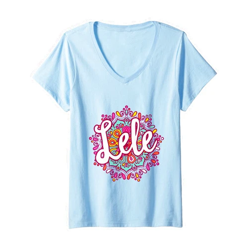 Mandala Lele Grandma for Mother's Day Womens Mandala Lele Women Grandma Christmas Birthday Mothers Day V-Neck T-Shirt