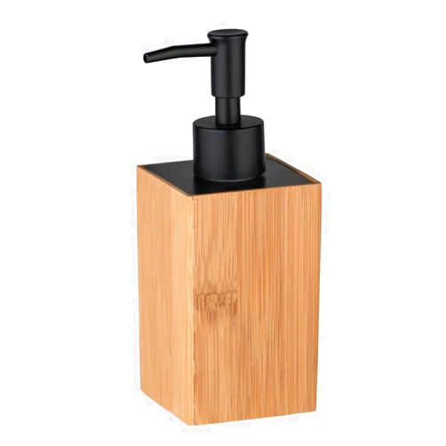WENKO DIE BESSERE IDEE Padua Liquid Soap Dispenser Capacity 0.21 L, Brown, 8 x 18 x 7 cm
